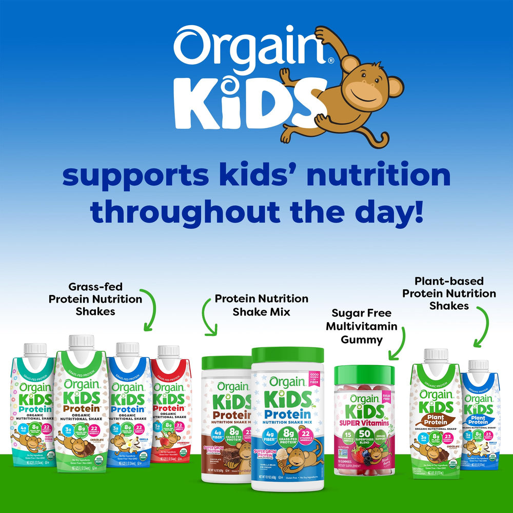 Pack of 12 Orgain shakes offers convenient school-day nutrition.