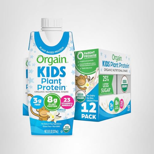 Orgain Kids vanilla shake in backpack, perfect for school