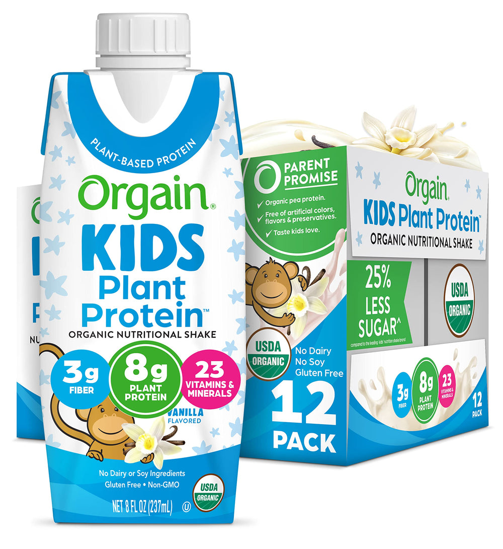 Orgain Kids vegan vanilla bottle for on-the-go nutrition