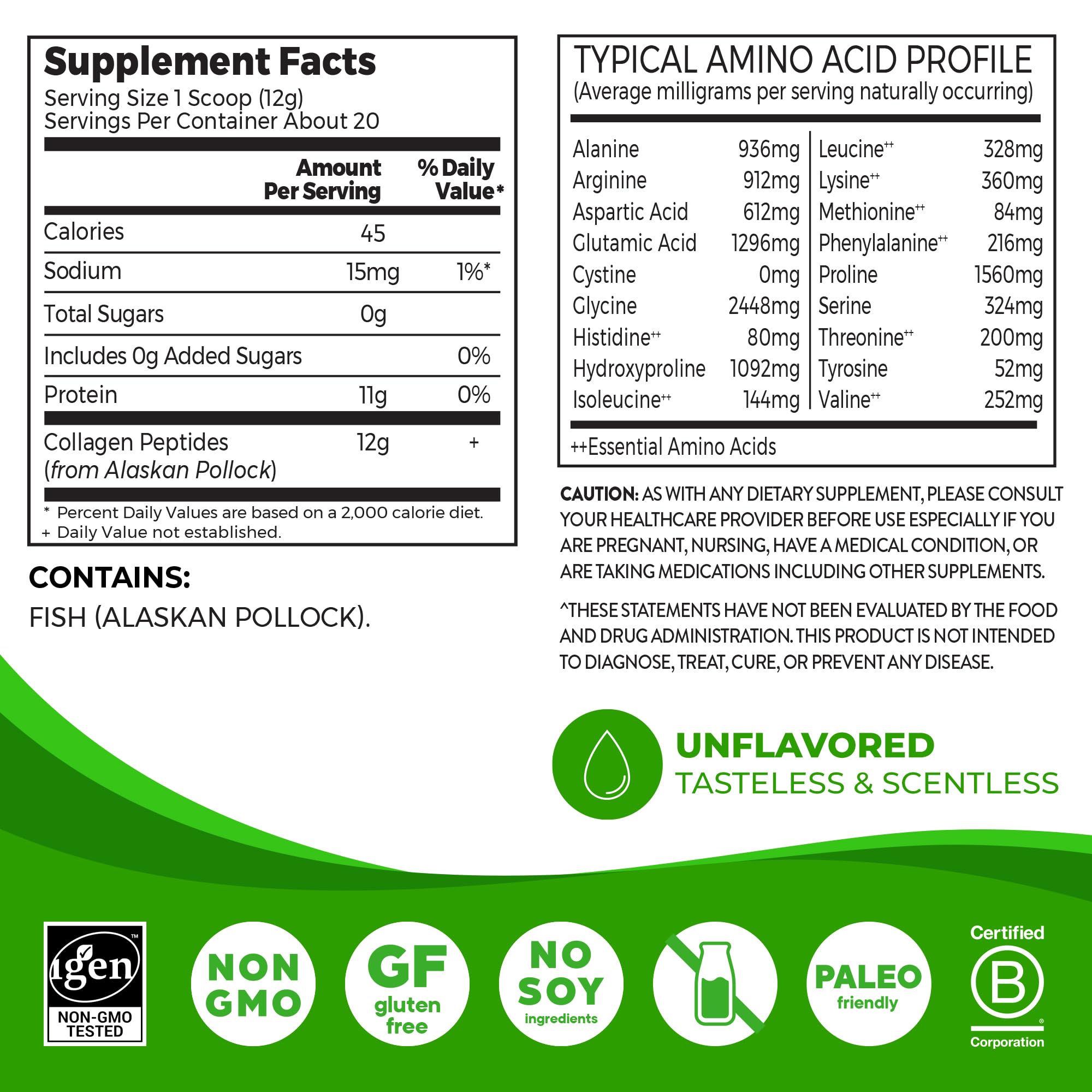 Orgain Marine Collagen scoop measuring a 12g serving for easy prep