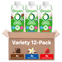Orgain nutritional shake chocolate bottle — smooth meal replacement for busy mornings
