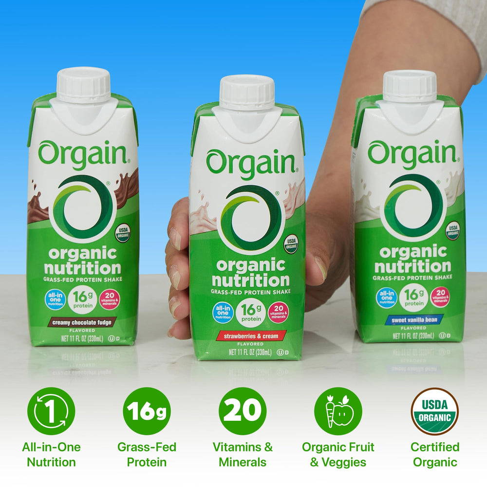 Orgain nutritional shake iced cafe mocha bottle — coffee-inspired nutrition