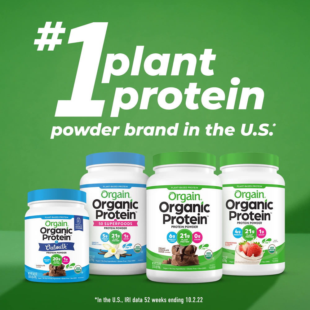 Orgain Organic Greens 50 Superfoods serving scoop ready to mix.