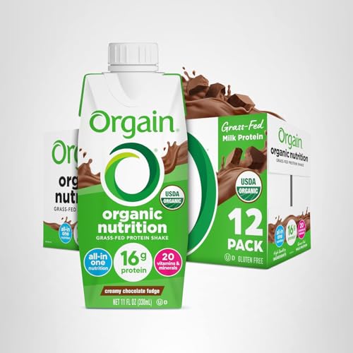 Orgain nutrition facts panel shows 20 vitamins and minerals