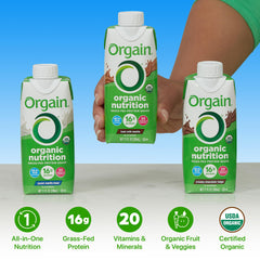 Orgain Organic Nutritional Shake mocha cup with coffee notes for a quick pick-me-up.