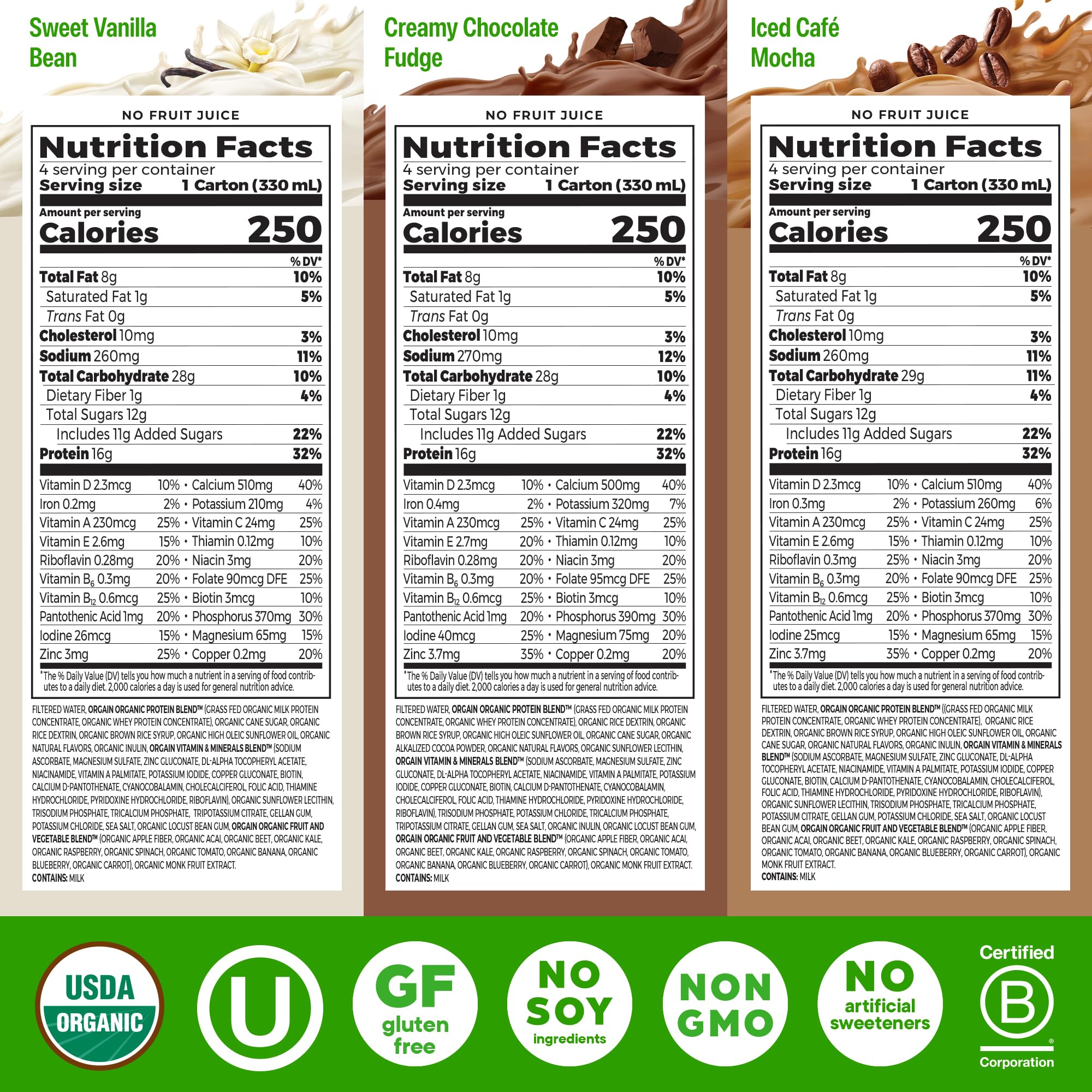 Orgain Organic Nutritional Shake vanilla in a glass for busy mornings.