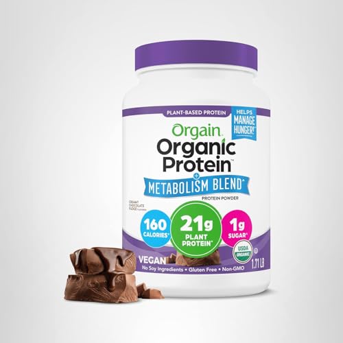 Label shows Orgain organic protein with 9 essential amino acids