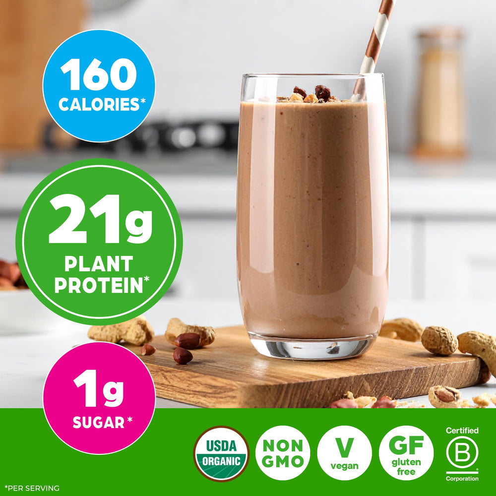Orgain ingredients include organic peas, brown rice, and chia seeds.