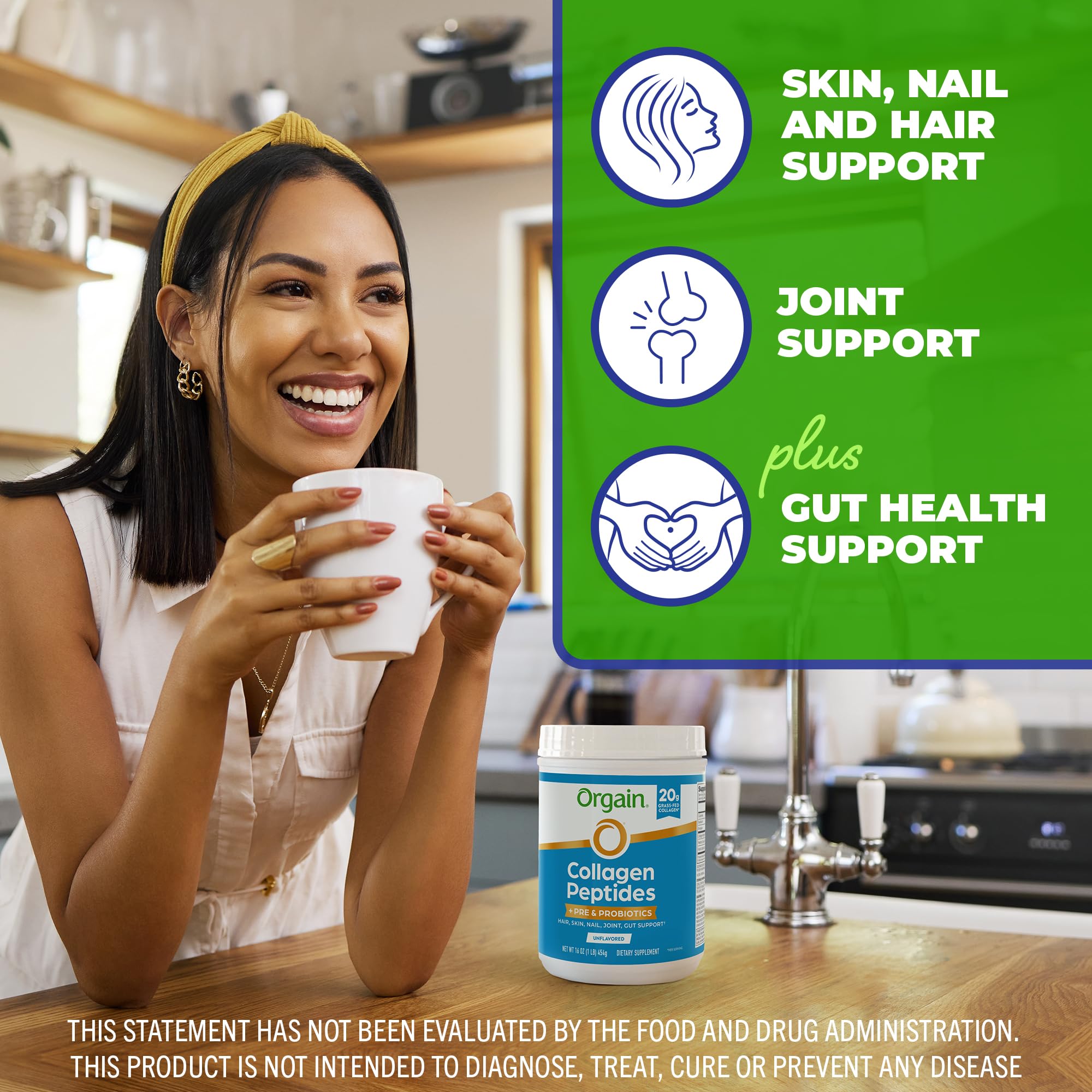 Orgain pasture-raised collagen scoop for accurate daily dosing
