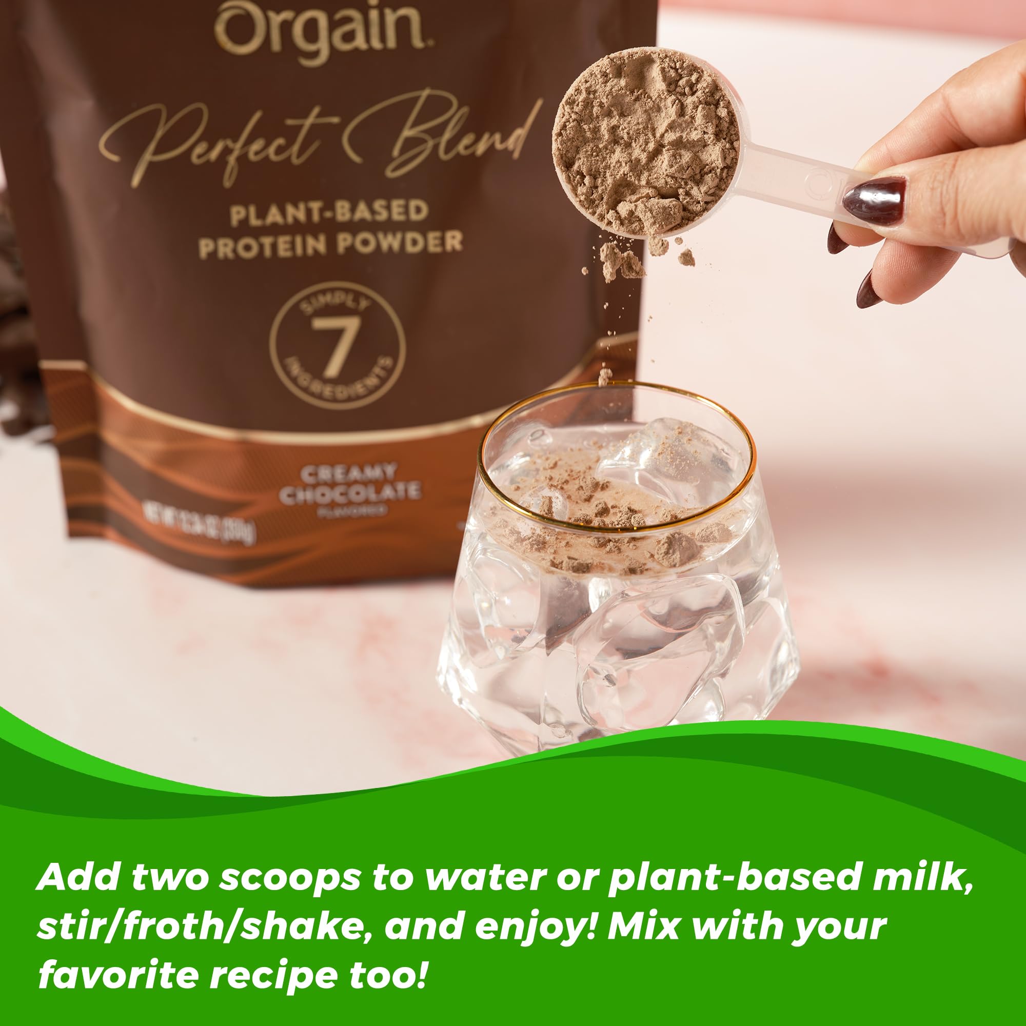 Orgain Perfect Blend chocolate baking batter ready for tasty treats.