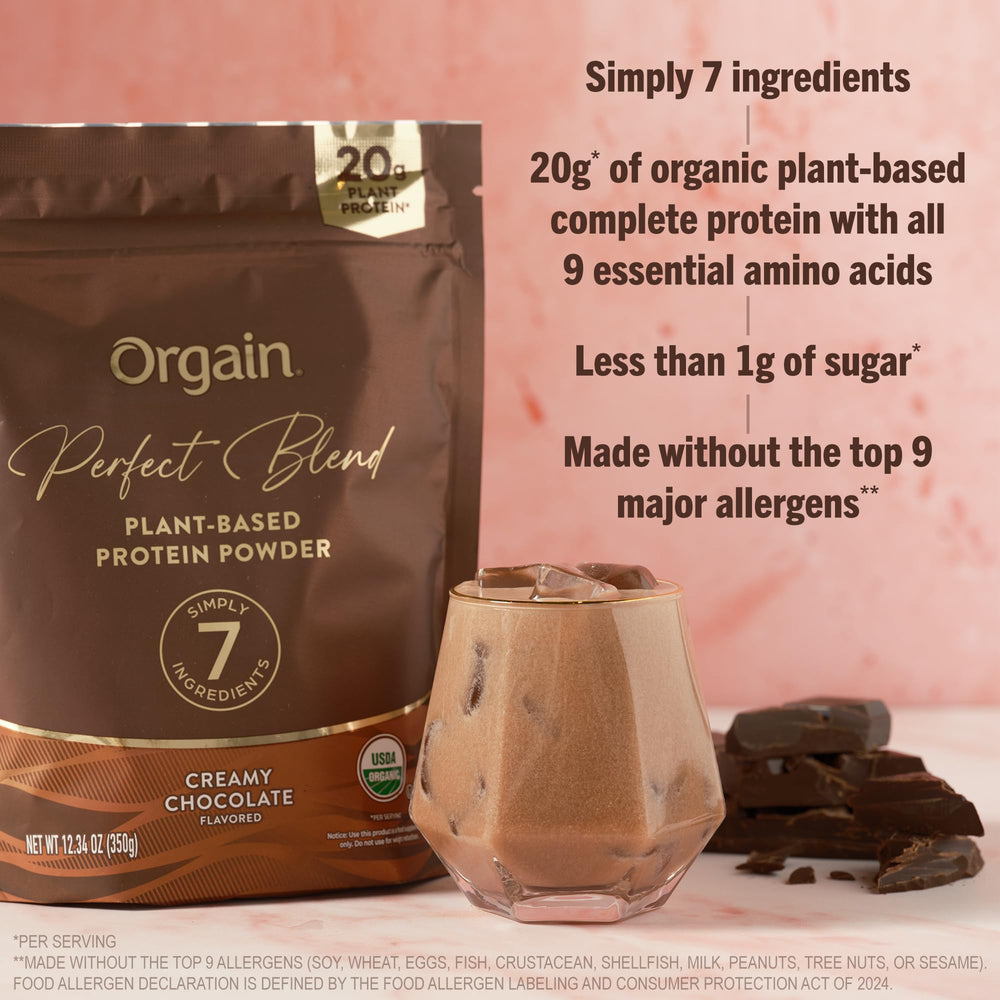 Orgain Perfect Blend chocolate overnight oats prepared as a quick breakfast option.