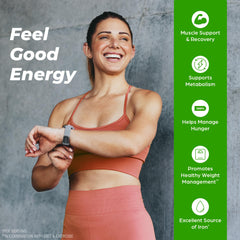 Orgain Perfect Blend plant-protein-scoop emphasizing 20g protein per serving for energy.