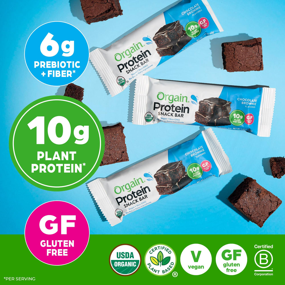 Orgain protein bars cross-section showing creamy interior and texture.
