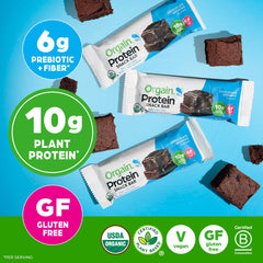 Orgain protein bars cross-section showing creamy interior and texture.