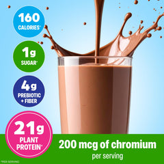 Prepared protein shake in a glass showing creamy texture