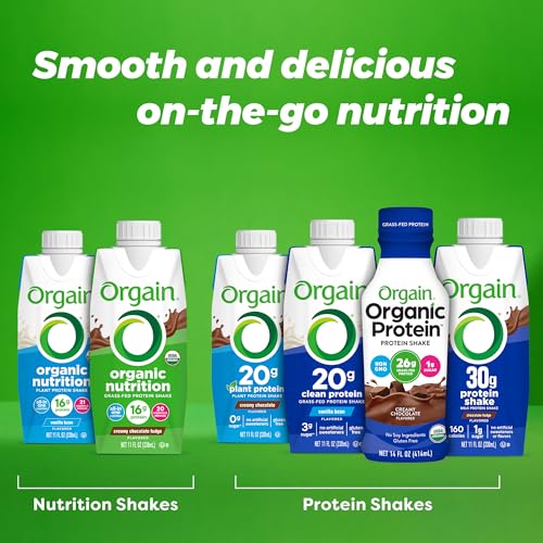 Orgain Vanilla Bean with glass and spoon conveys comforting, ready-to-drink meal