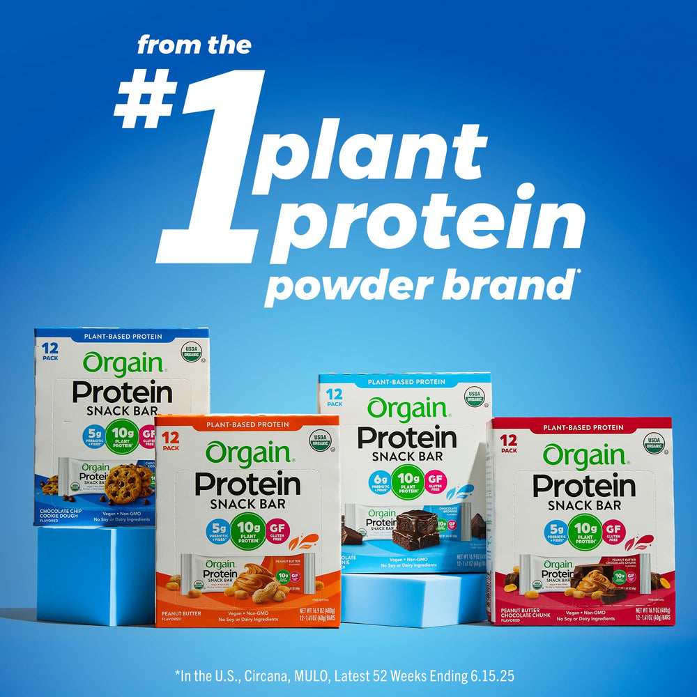 Orgain vegan gluten-free protein bars serving as a wholesome daily snack.