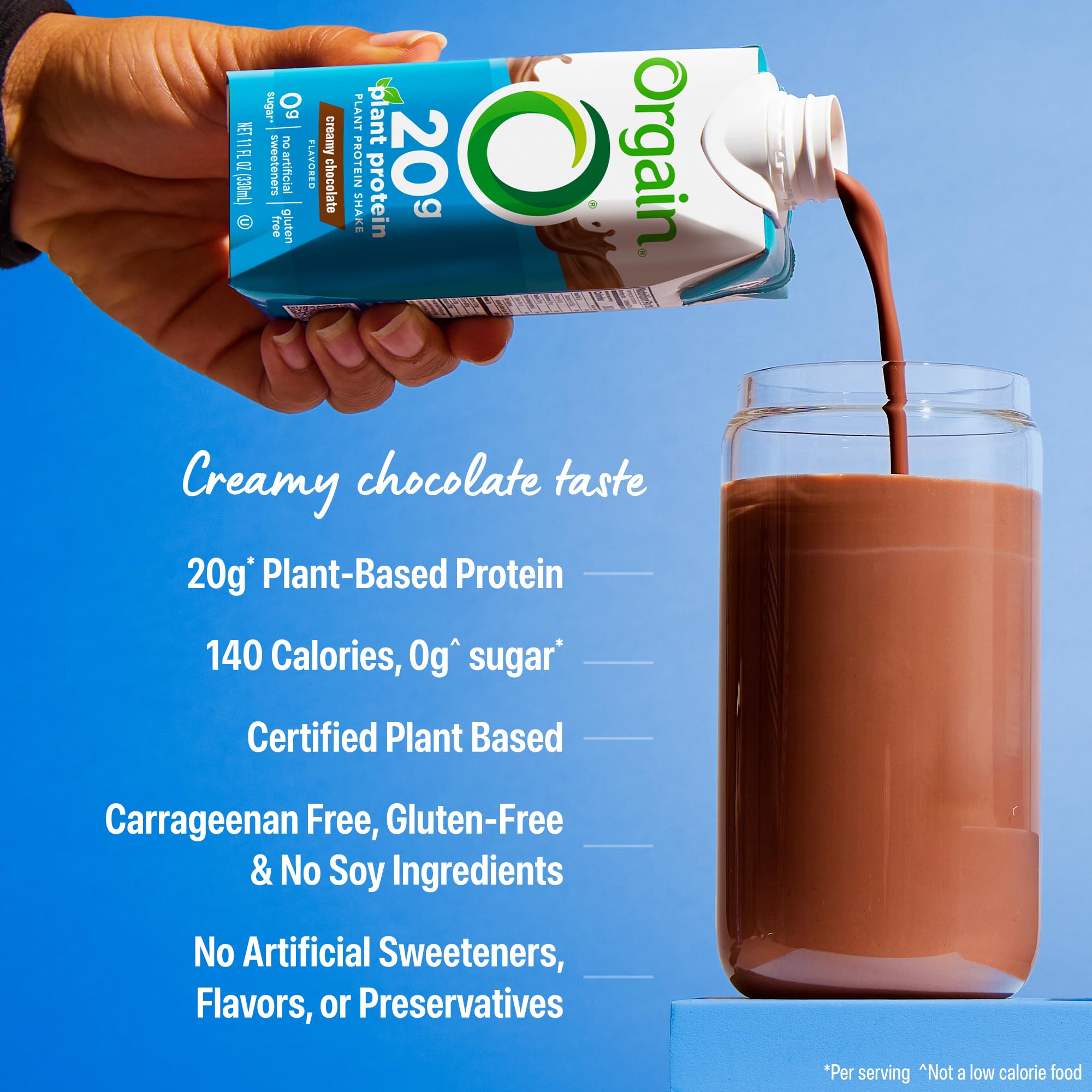 Orgain shake glass ready for a post-workout protein boost.