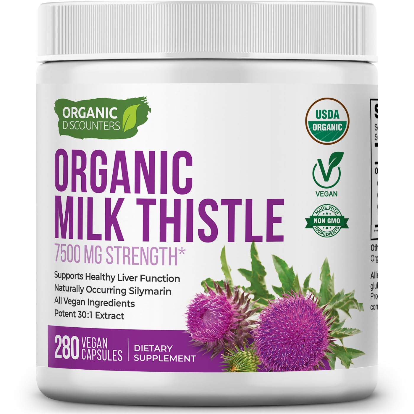 Organic Discounters Milk Thistle 30-1 extract bottle ready for daily wellness routine
