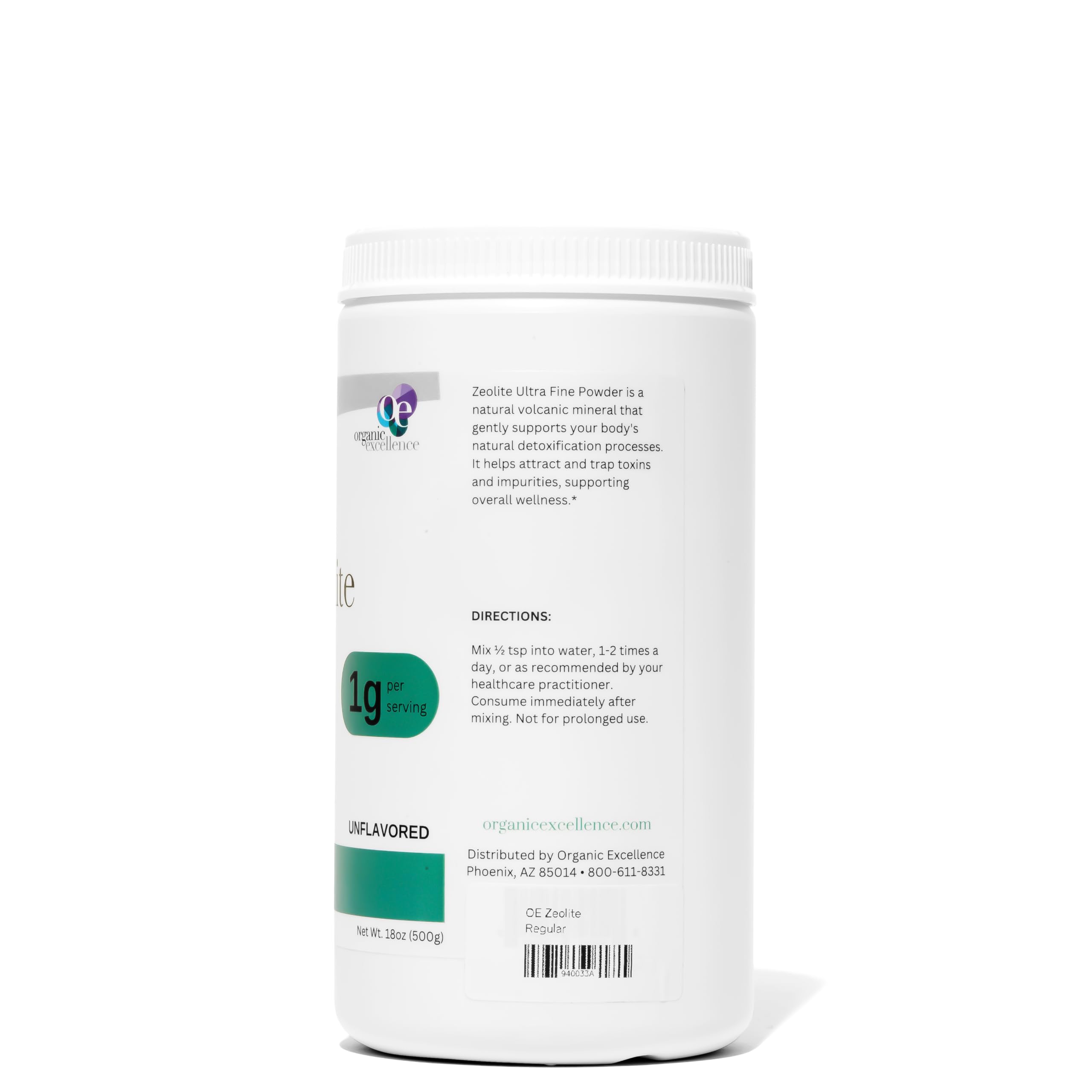 Organic Excellence Zeolite Clinoptilolite Powder overview captures its bulk format for households.
