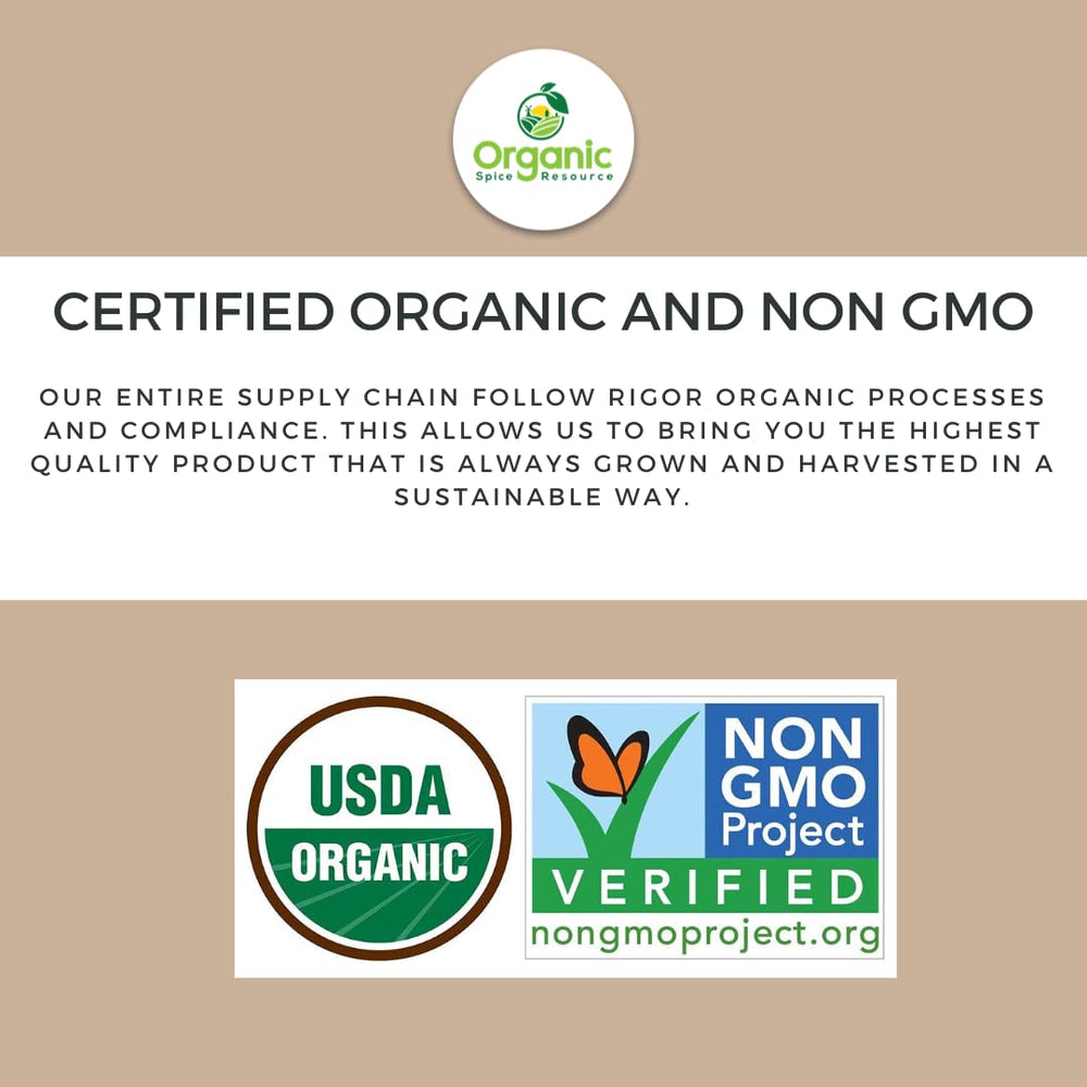Organic Fenugreek Powder resealable Kraft bag for freshness and storage.