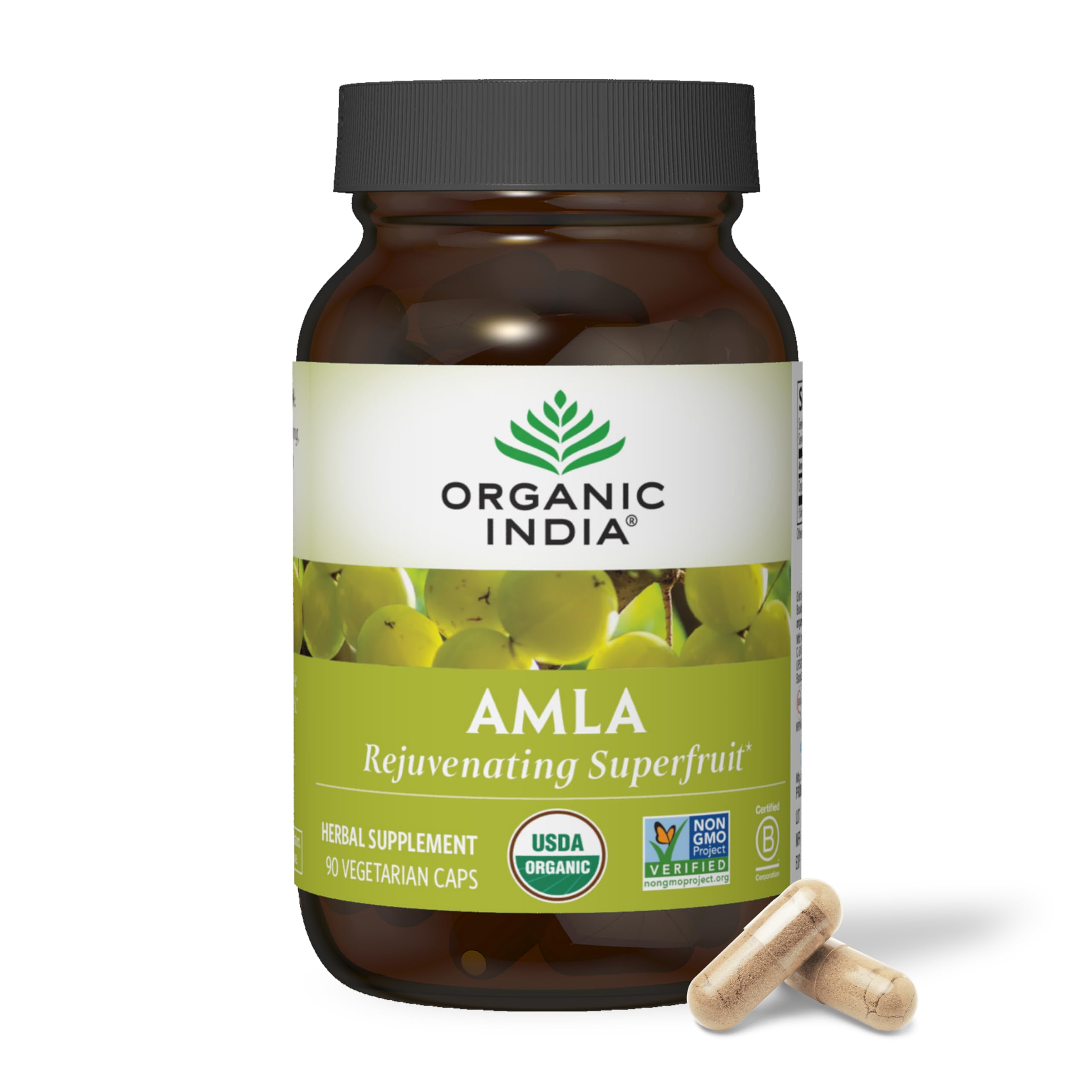 Organic India Amalaki bottle front for daily immune support routines