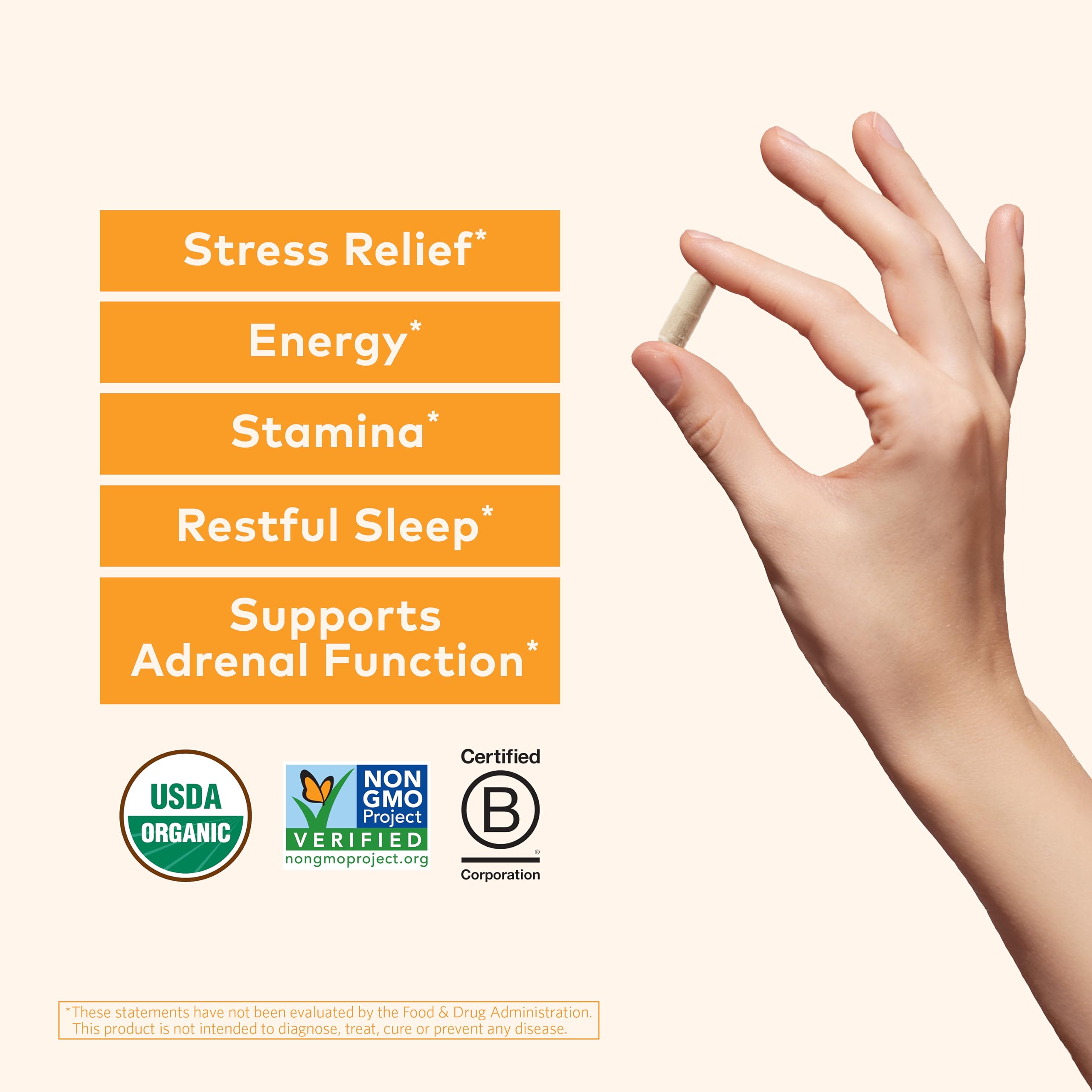 Organic India Ashwagandha capsules pour, convenient daily supplement for routine.
