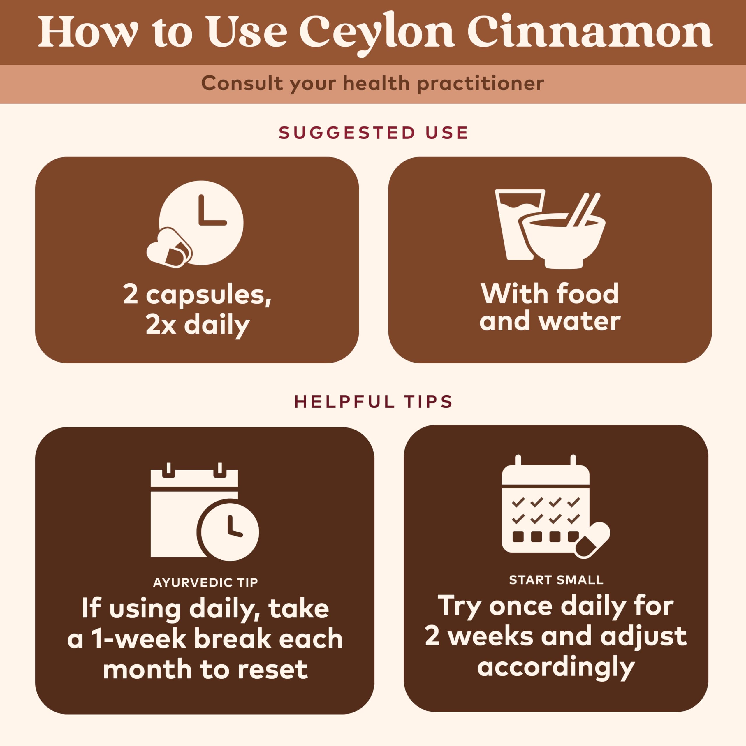 Pouring ORGANIC INDIA Ceylon Cinnamon capsules into a glass