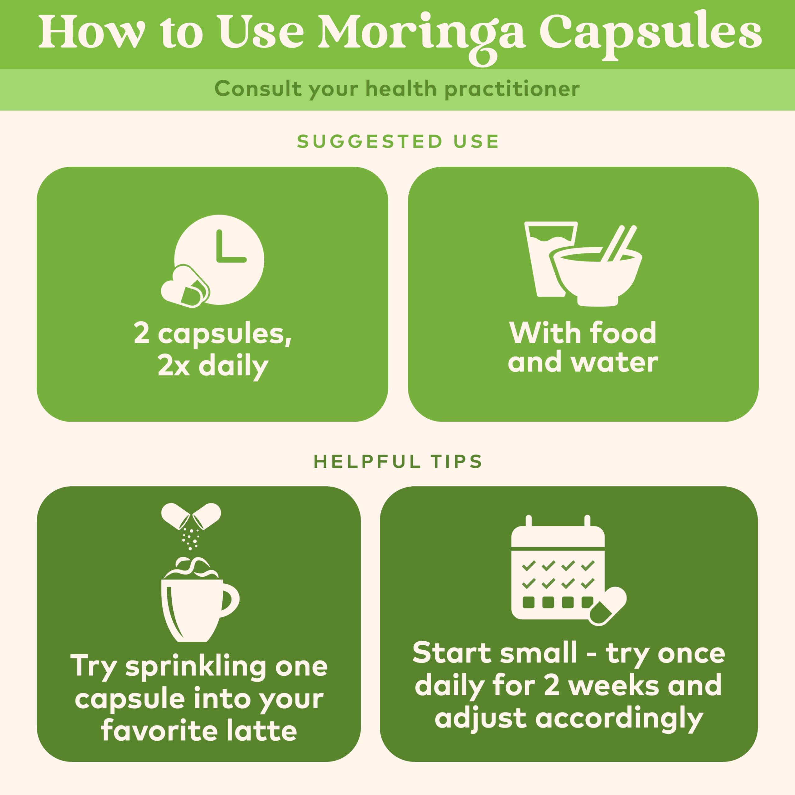 Organic India Moringa capsules packaging detail for on-the-go use