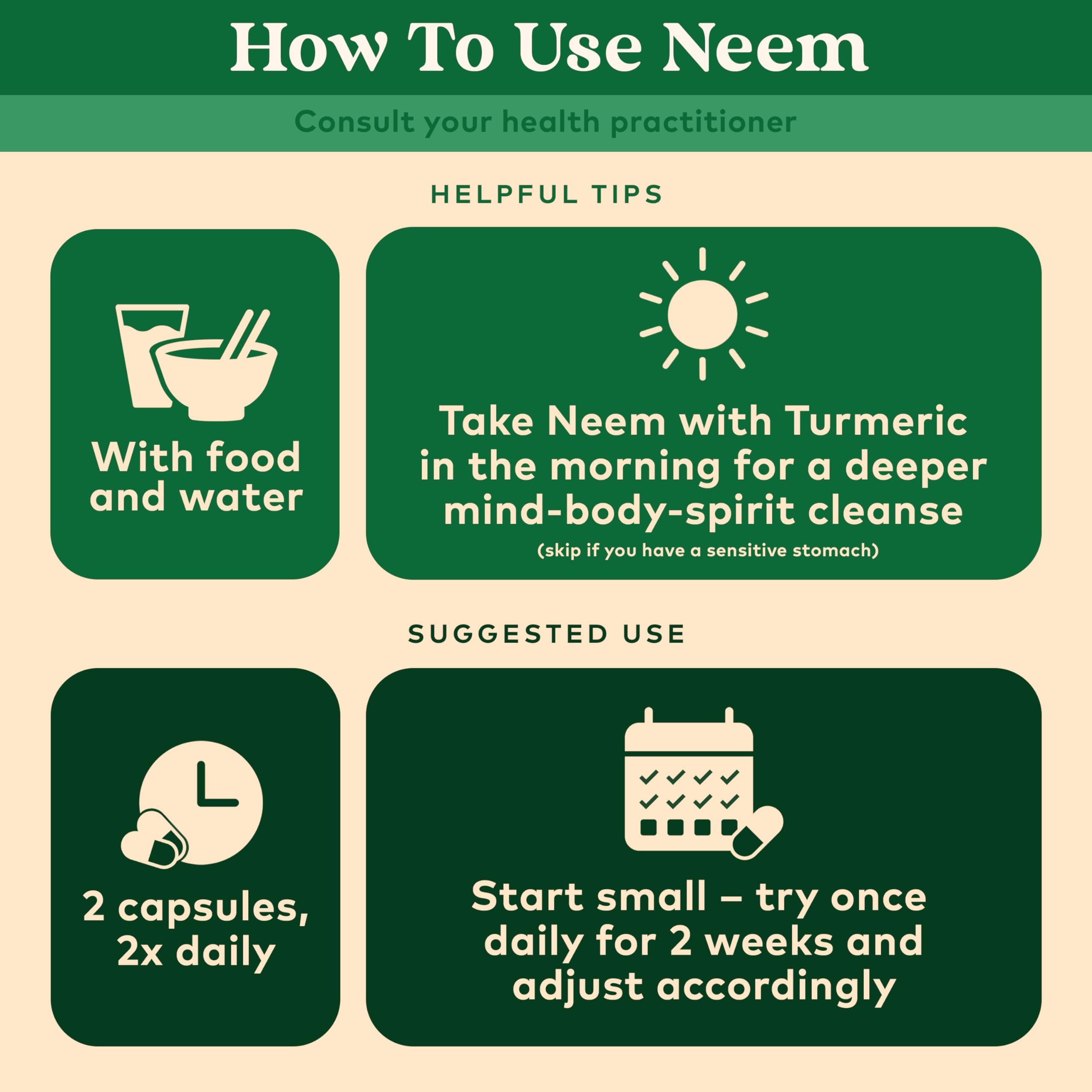 Organic India Neem Leaf Capsules pouring a capsule into hand for serving