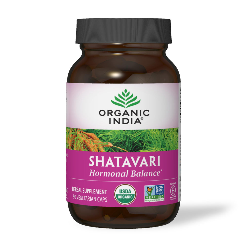 Organic India Shatavari packaging design demonstrates eco-friendly production.