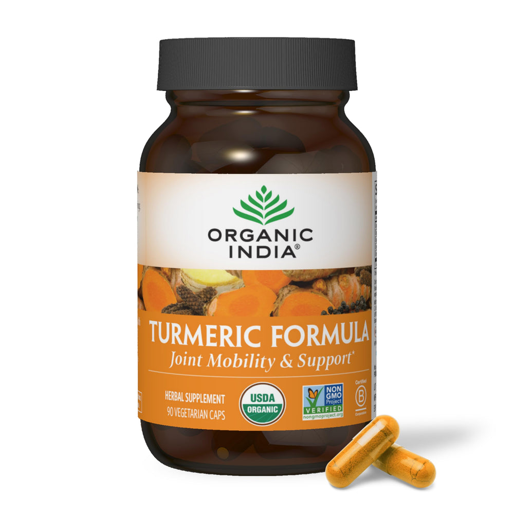 ORGANIC INDIA Turmeric Curcumin bottle-front for daily wellness support