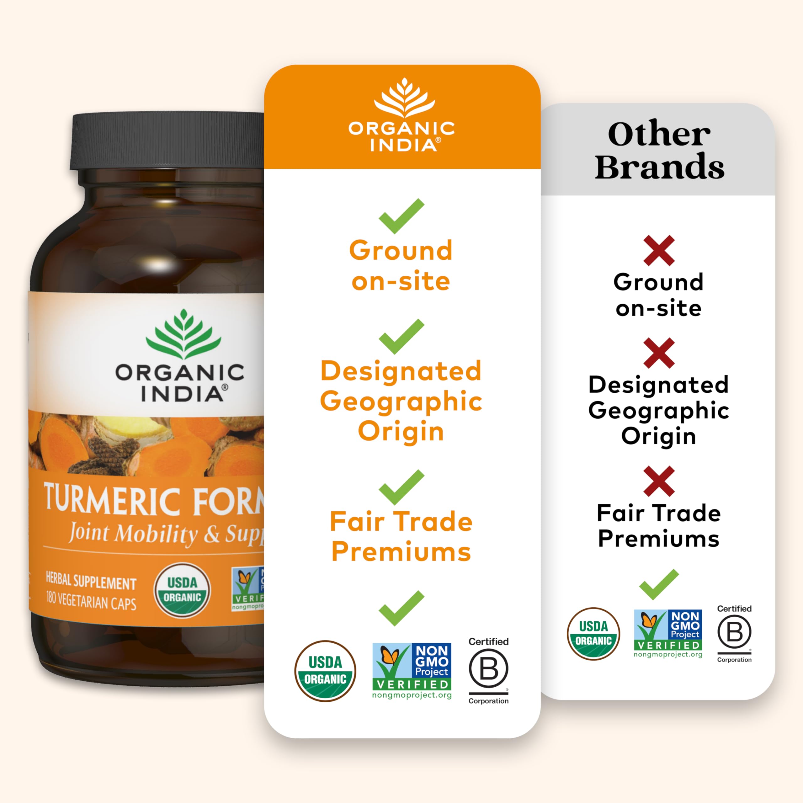 Organic India Turmeric Curcumin whole-root formula with ginger and long pepper