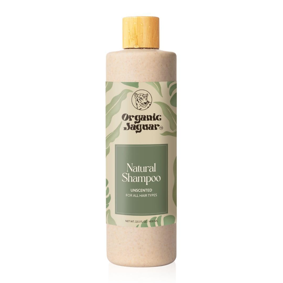 Organic Jaguar shampoo bottle front showing unscented formula for gentle cleansing