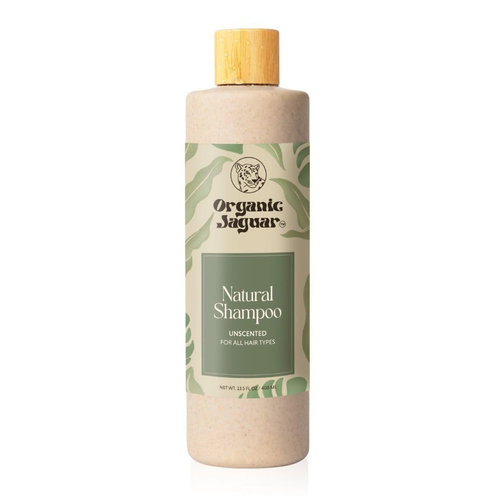 Organic Jaguar shampoo bottle front showing unscented formula for gentle cleansing