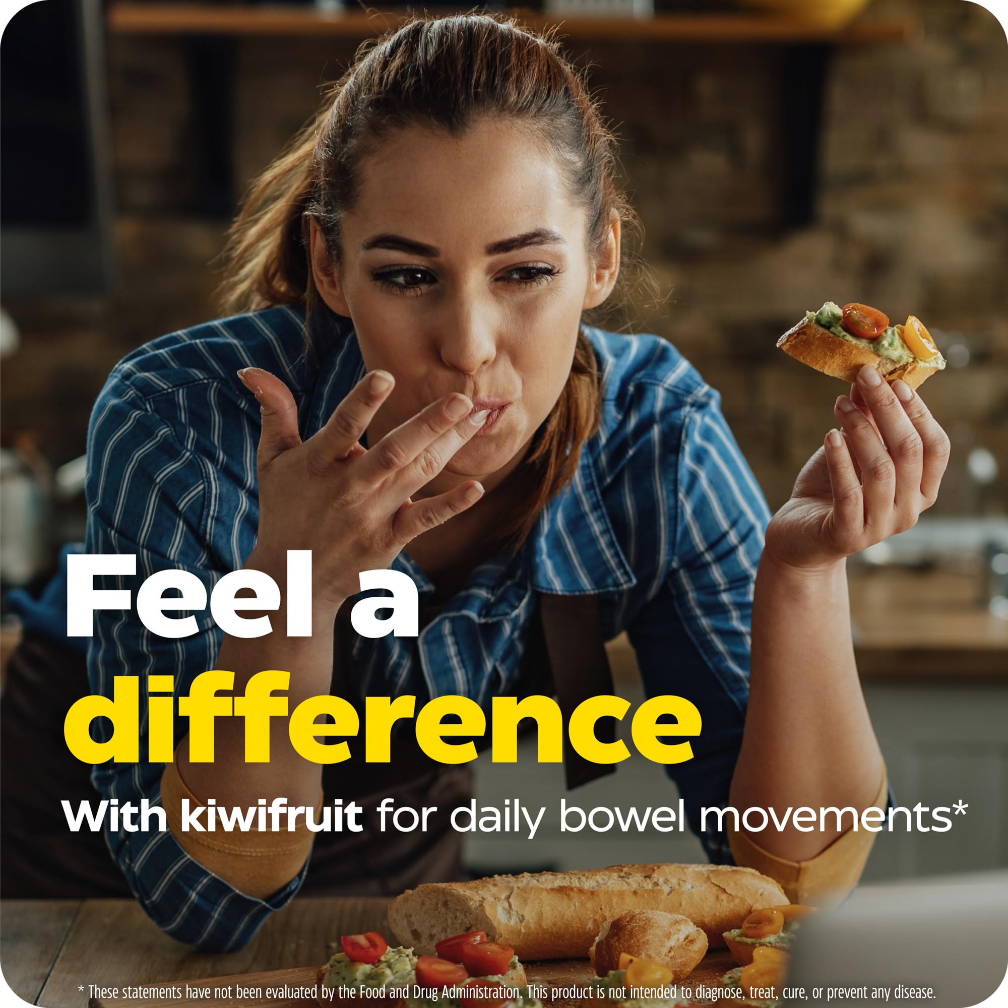Organic kiwifruit extract image emphasizing natural bowel support.