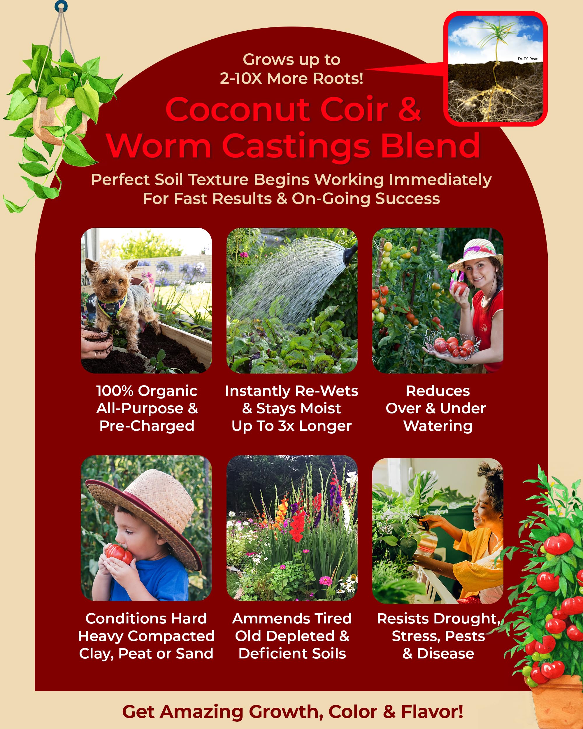 Organic Plant Magic indoor outdoor use soil versatile for containers raised beds and gardens