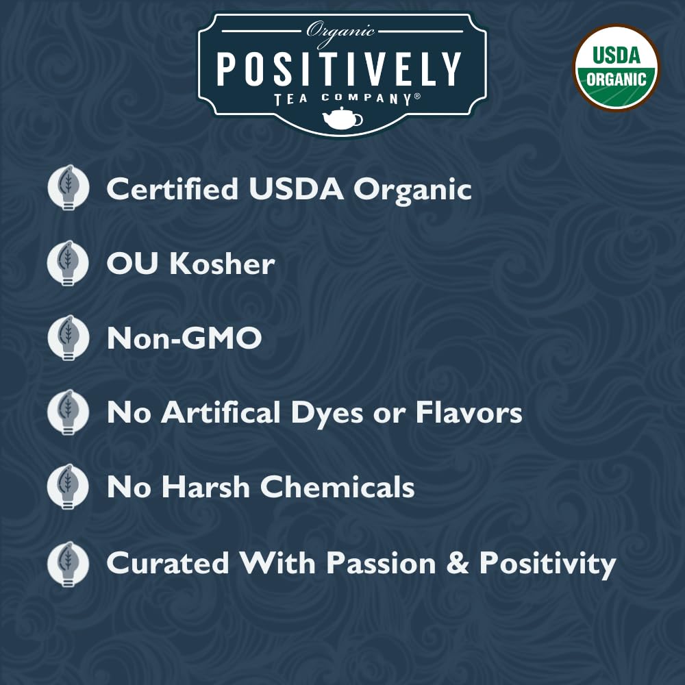 Organic Positively Tea Company Assam TGFOP brewed cup, complex notes invite mindful sipping.