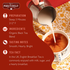 Organic Positively Tea Company English Breakfast loose leaf tea ready for brewing