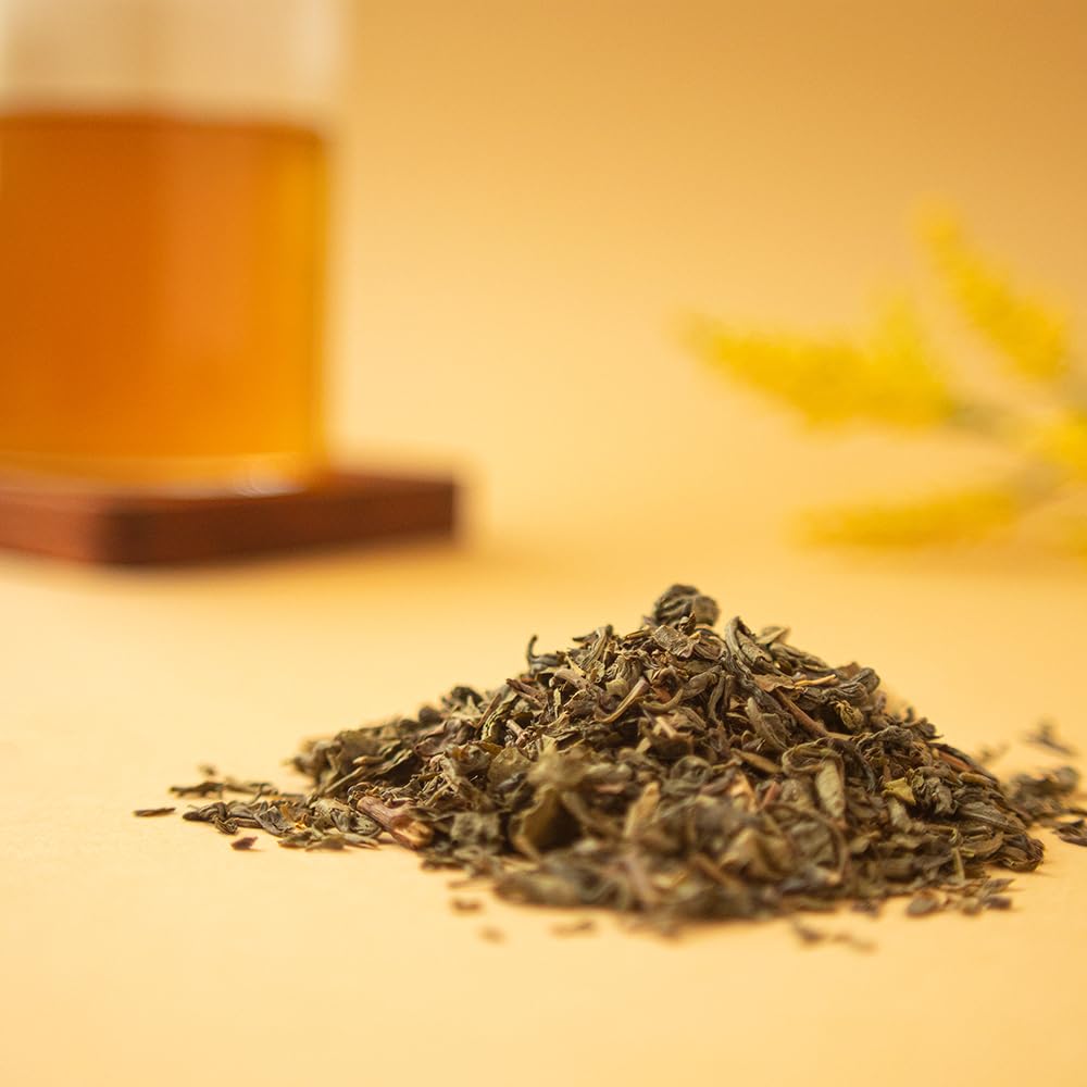 Organic Positively Tea Company pinhead gunpowder aroma hints for mindful sips