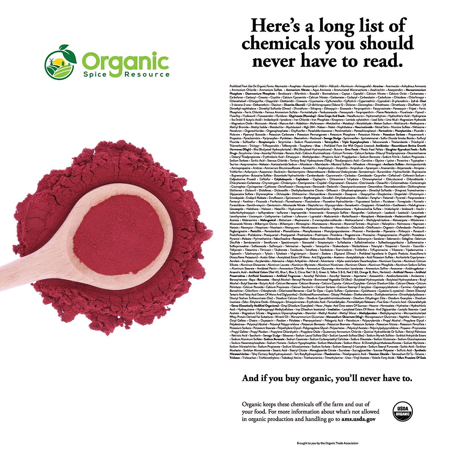 Organic Spice Resource beet root powder in a baking setup for nutritious boosts