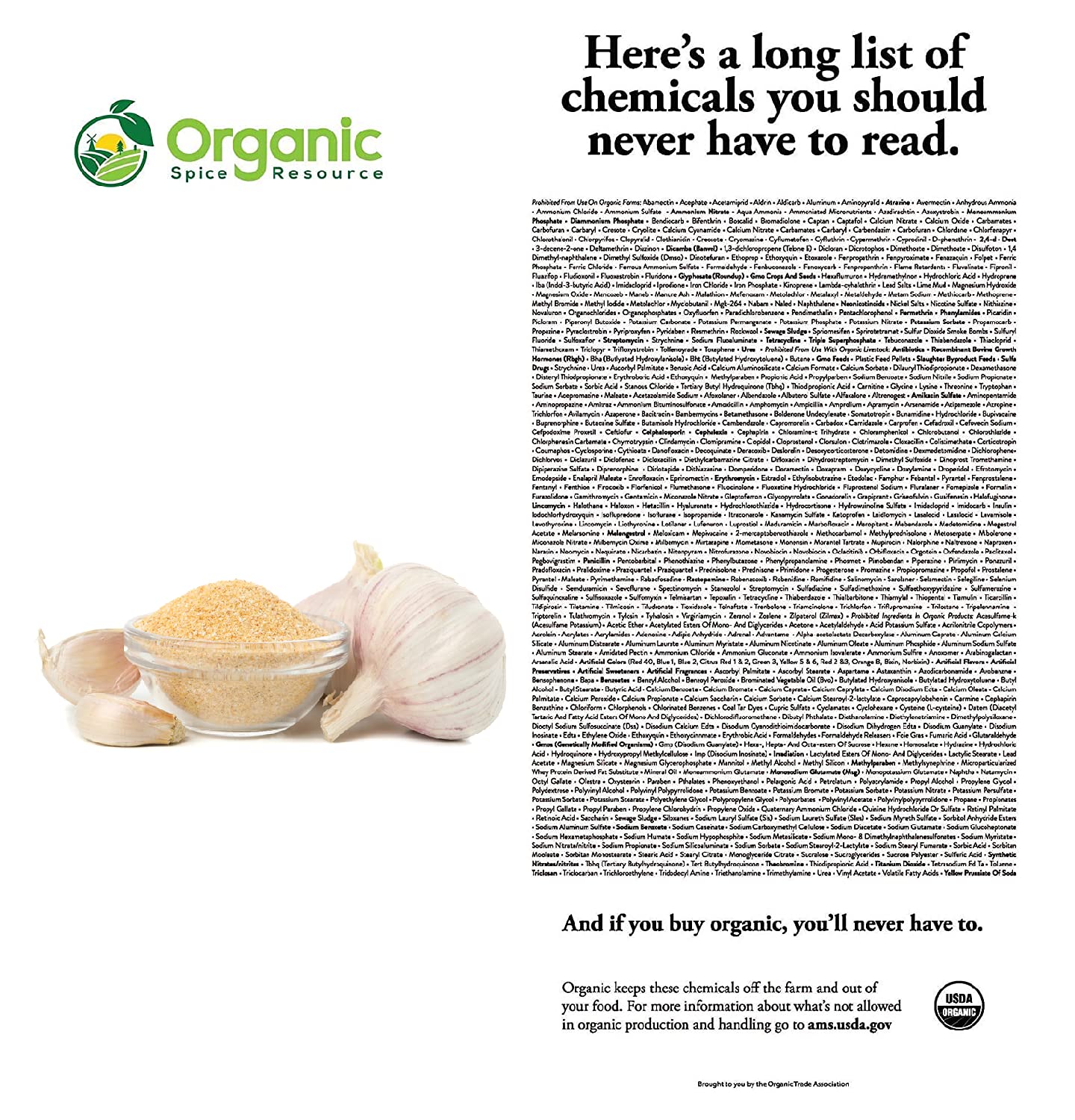 Organic Spice Resource garlic powder sprinkled on popcorn for snack flavor.