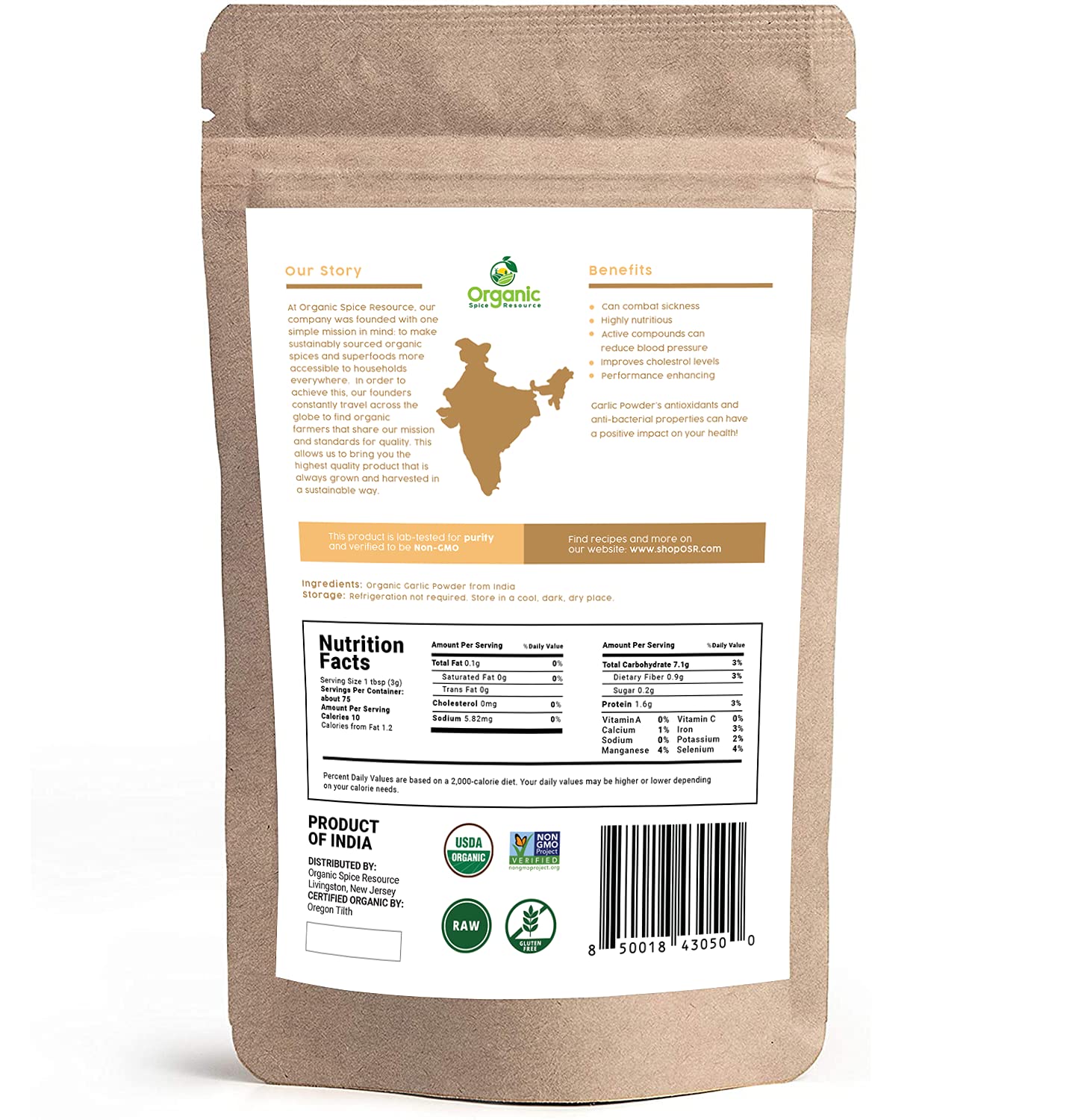 Organic Spice Resource garlic powder added to a sizzling stir-fry dish aroma.