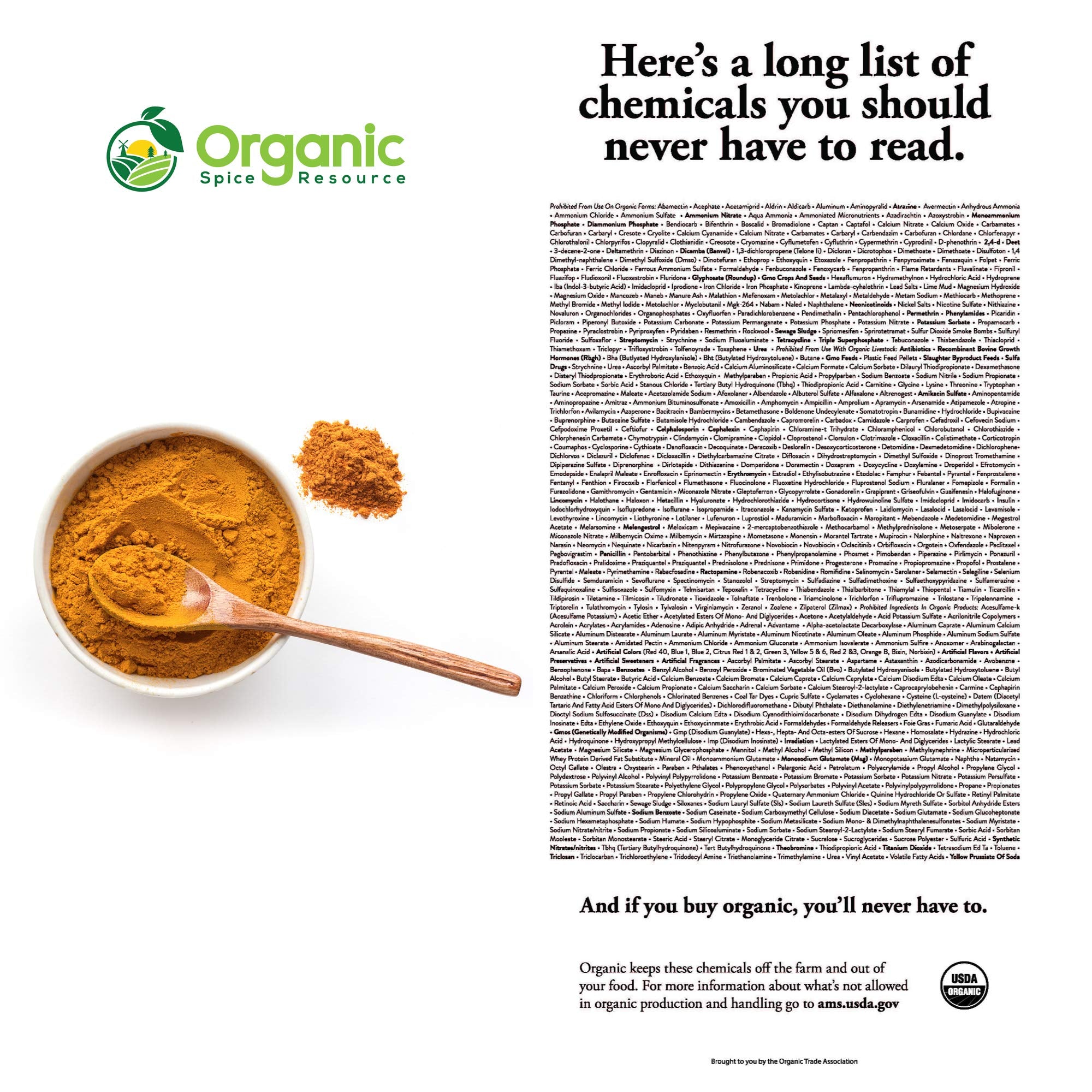 Organic Spice Resource turmeric powder in a kitchen setup ready for curries and sauces