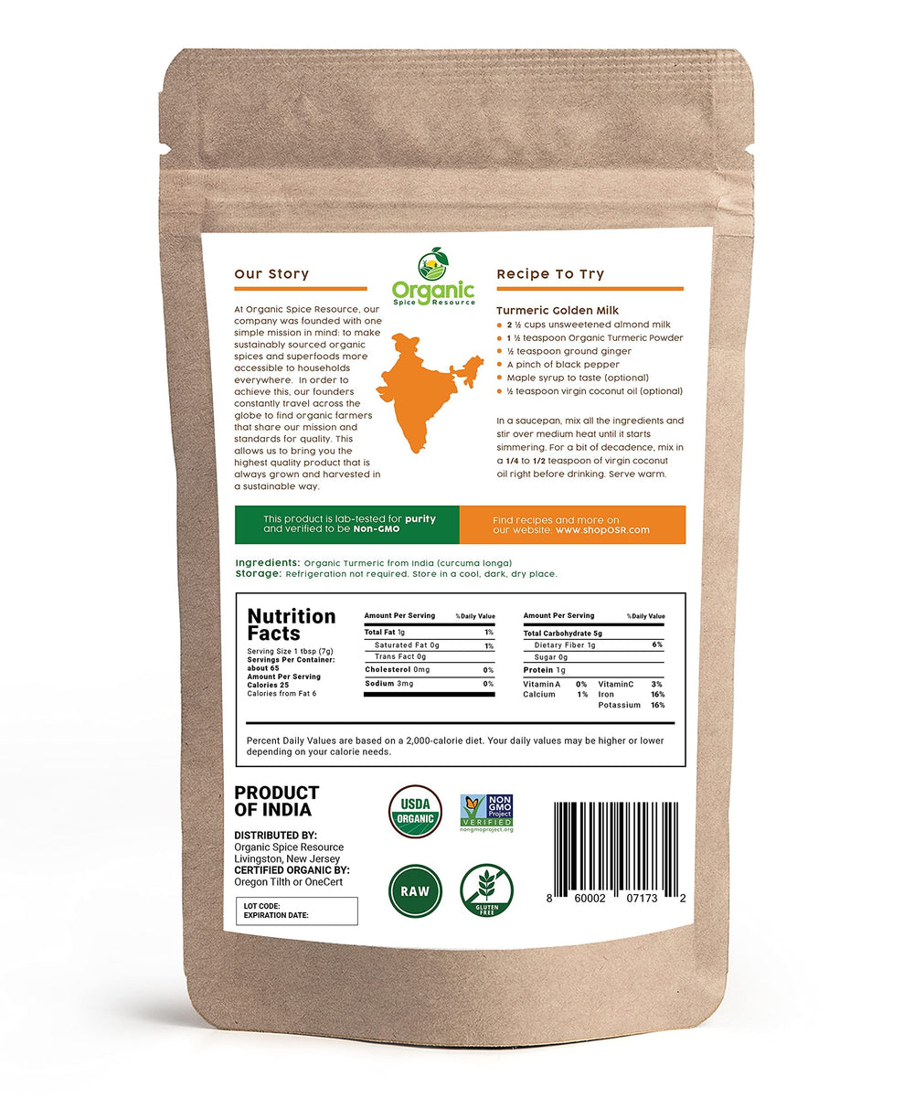 OSR Turmeric Powder in kraft bag with seal ready for pantry.