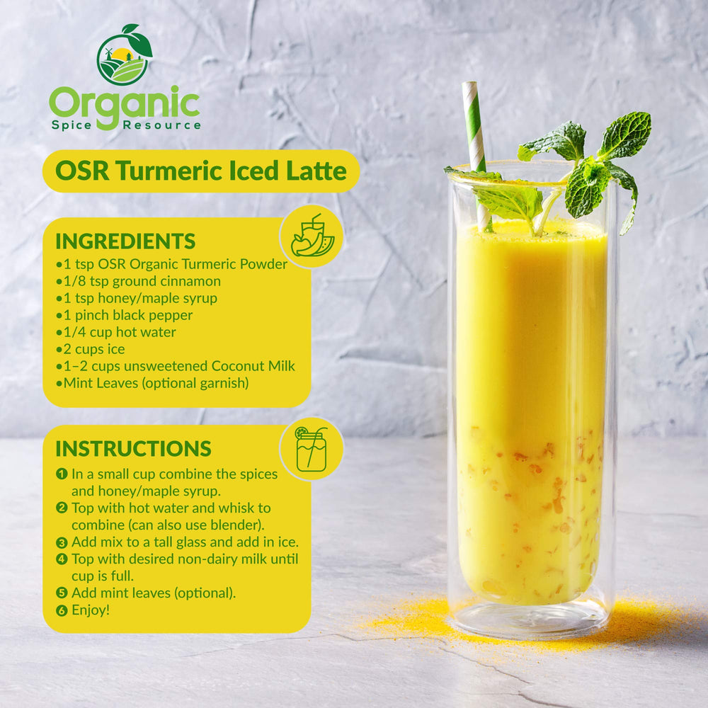 Organic Spice Resource turmeric powder label detail confirms organic gluten free non GMO quality