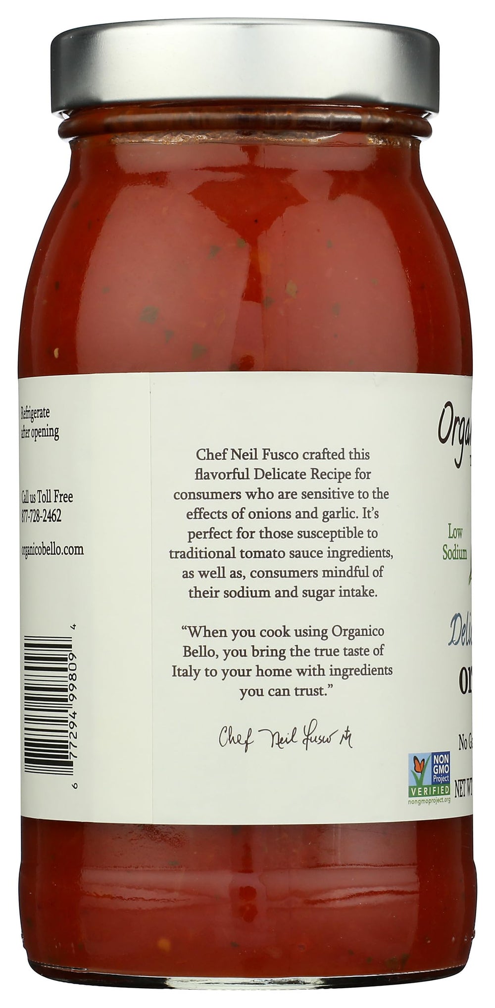Organico Bello ready plate ideal for weeknight pasta nights.