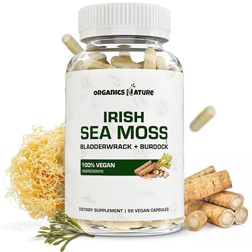 Organics Nature Irish Sea Moss bottle with capsules for daily energy support