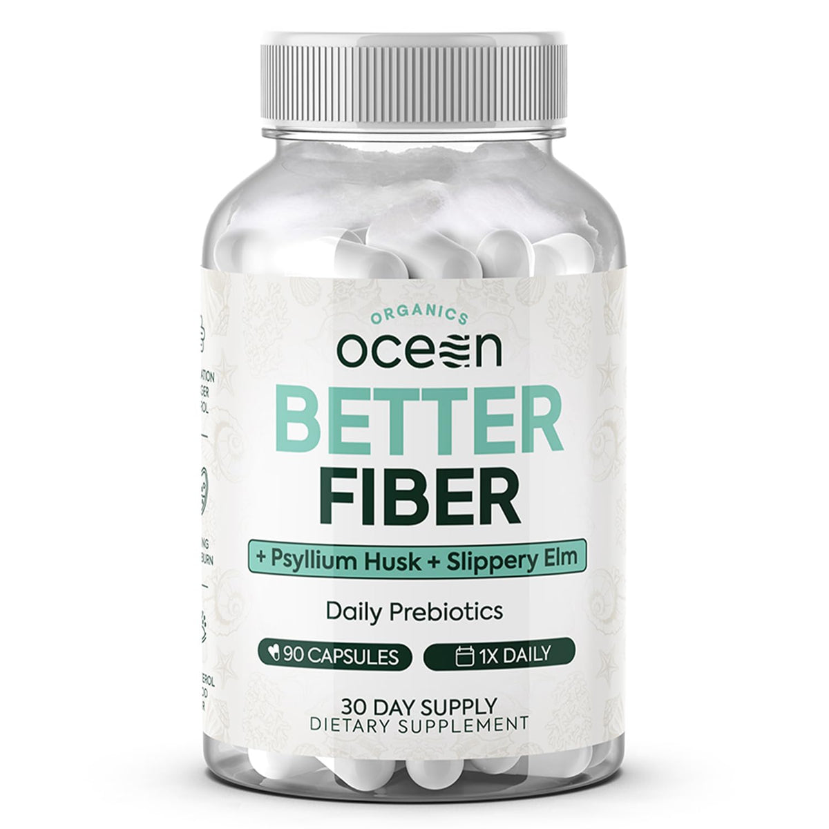 Organics Ocean Better Fiber bottle front for daily digestive support