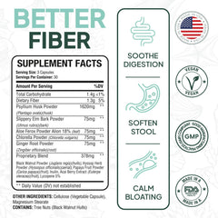 Organics Ocean Better Fiber capsules closeup highlighting convenient daily dosage